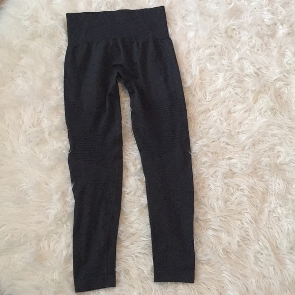 WORN 1X, Womens High Waist Workout Seamless Leggings, charcoal‎ grey, S - Picture 10 of 11